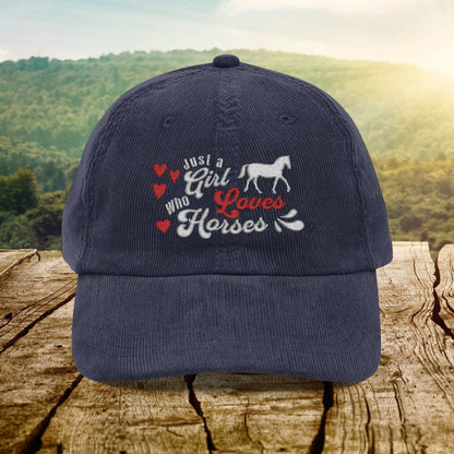 Girl Who Loves Horses - Corduroy Cap
