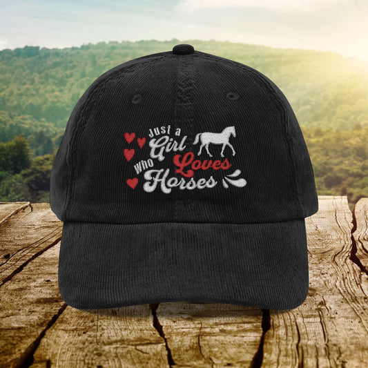 Girl Who Loves Horses - Corduroy Cap
