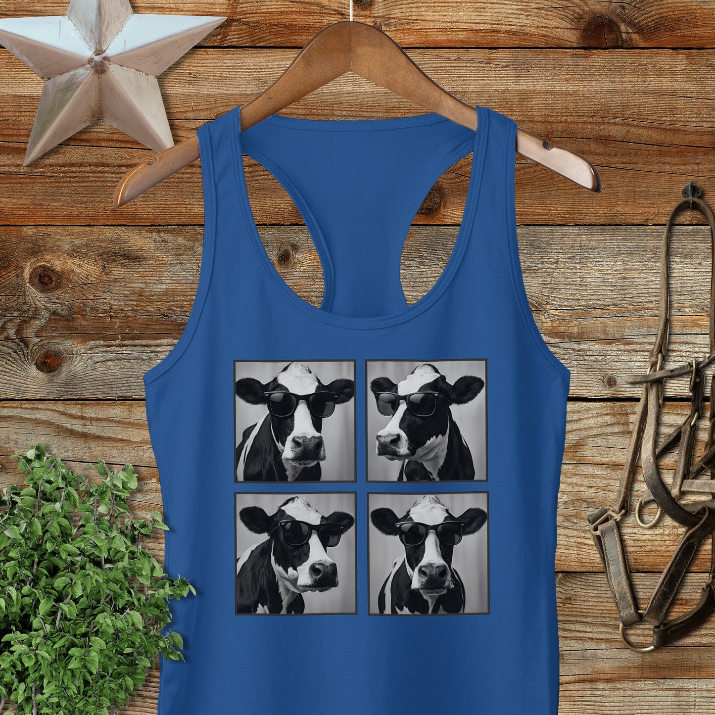 Glam Cow Racerback Tank