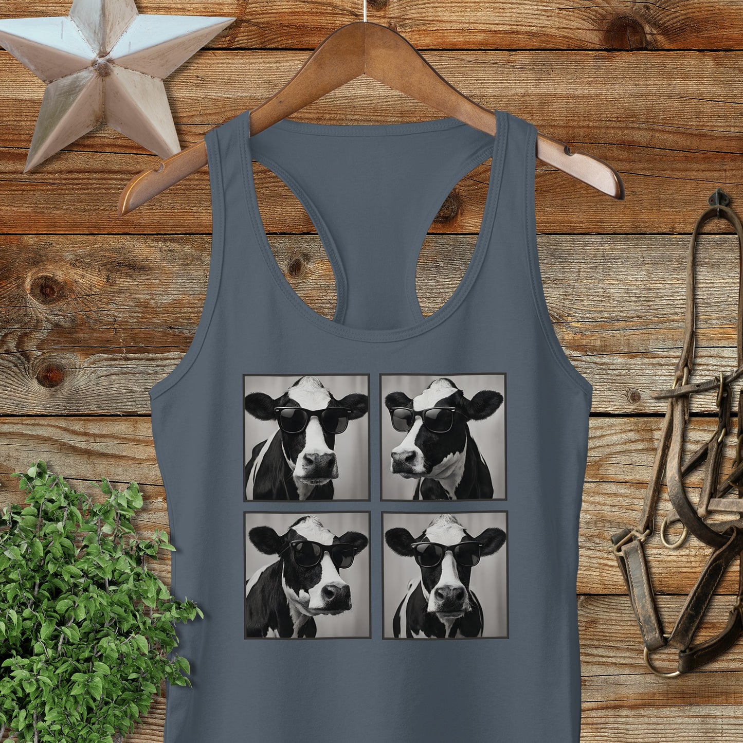 Glam Cow Racerback Tank
