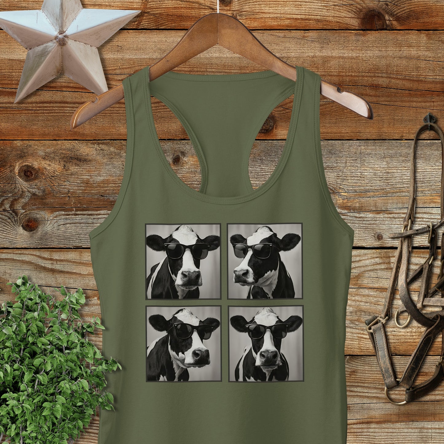 Glam Cow Racerback Tank