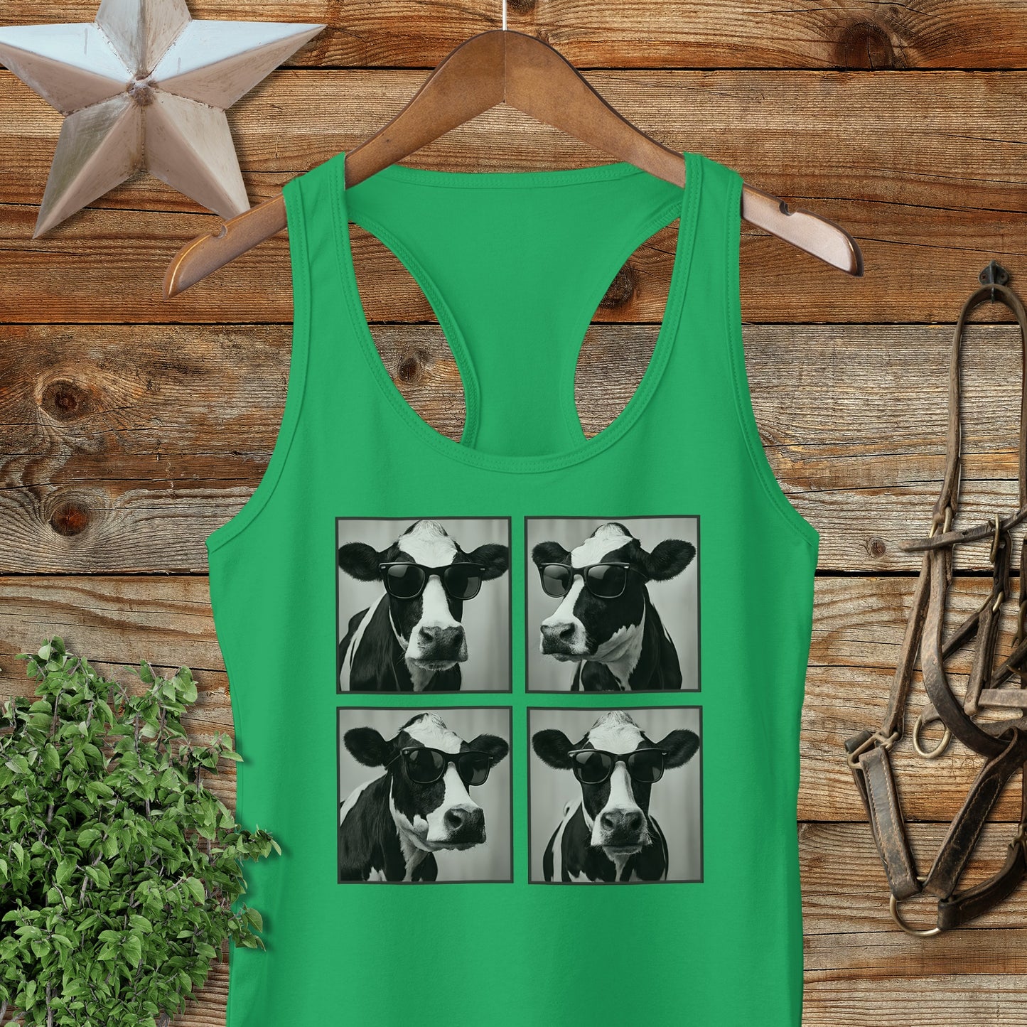 Glam Cow Racerback Tank