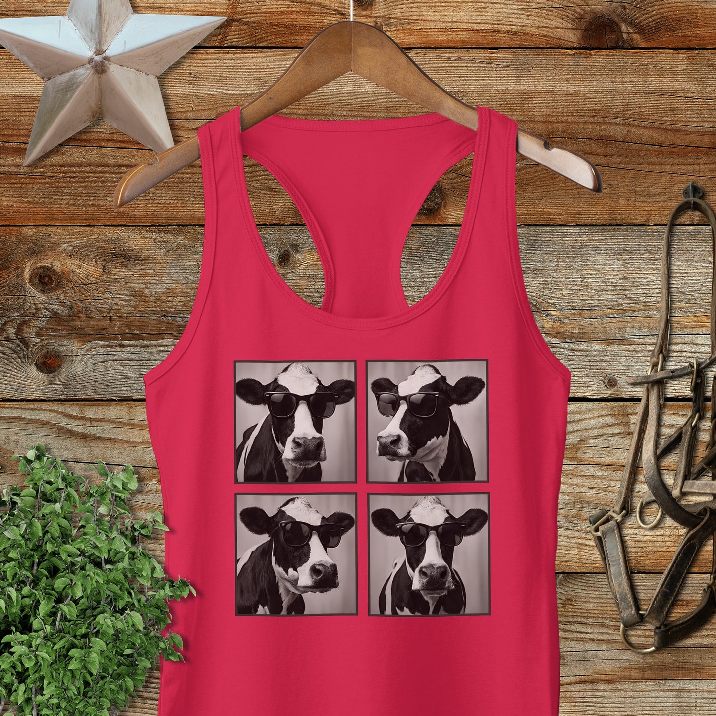 Glam Cow Racerback Tank