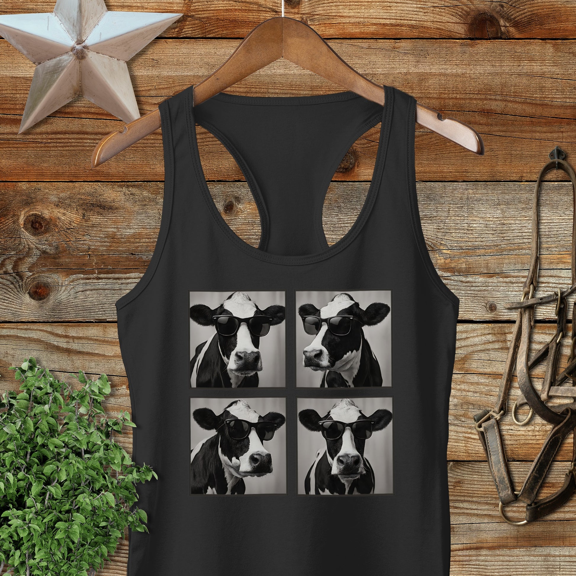 Glam Cow Racerback Tank