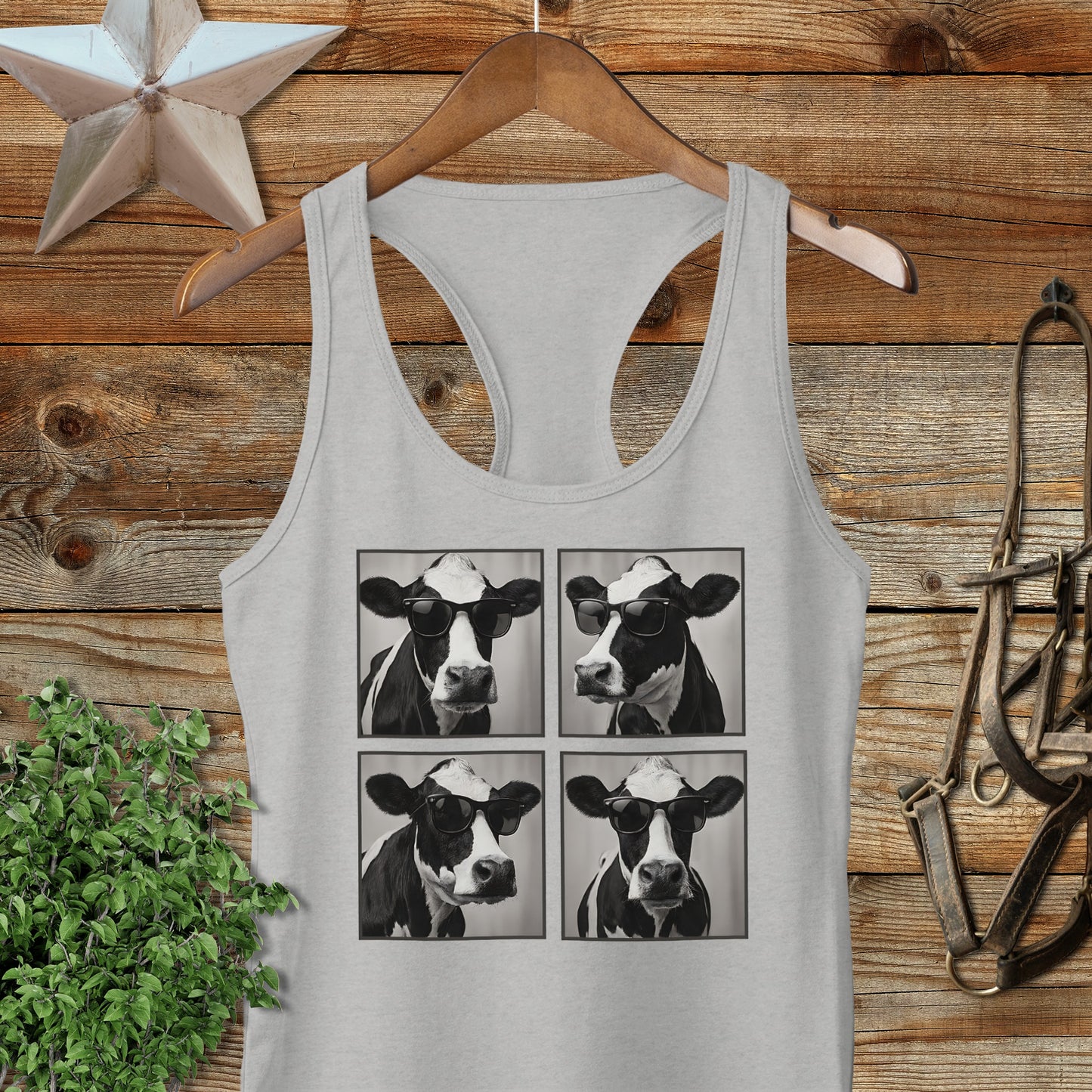 Glam Cow Racerback Tank