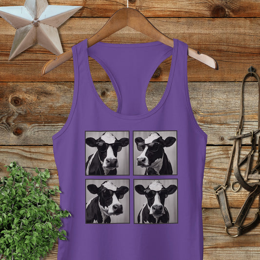 Glam Cow Racerback Tank