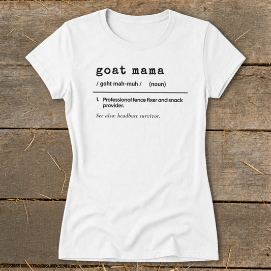 Goat Feather Mama Definition Ladies Tee