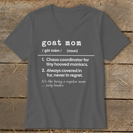 Goat Mom Definition V-neck - Asphalt