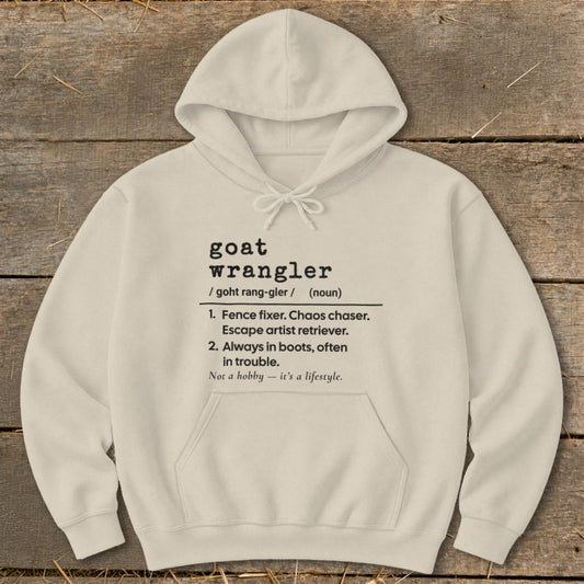 Goat Wrangler Definition Hoodie - Sand