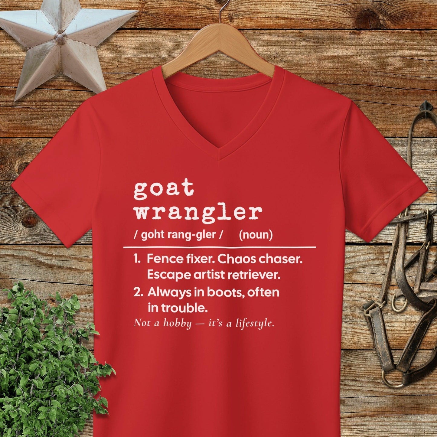 Goat Wrangler Definition V-neck
