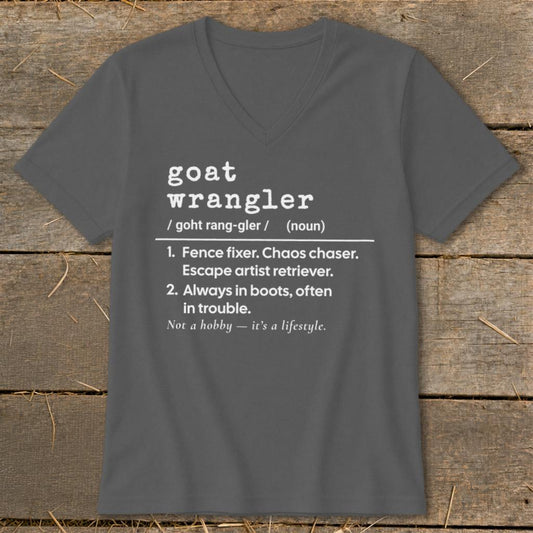 Goat Wrangler Definition V-neck - Asphalt