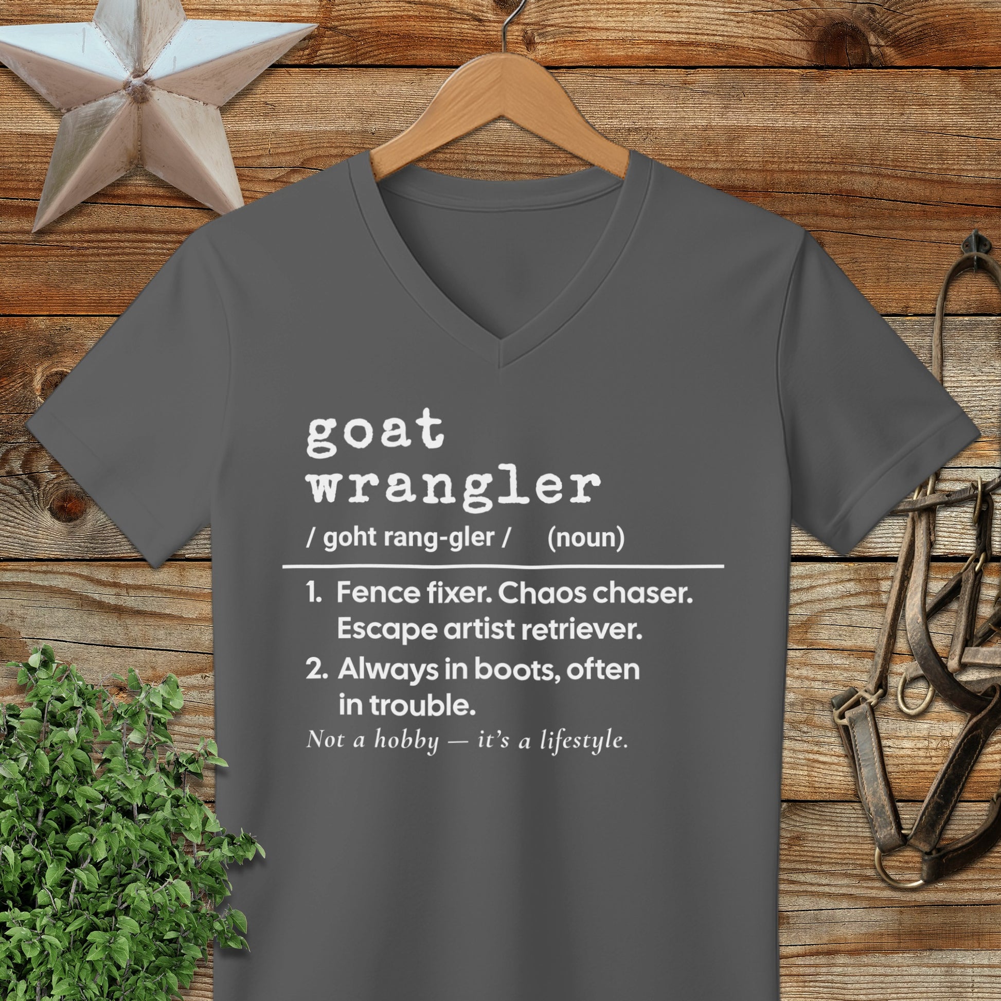Goat Wrangler Definition V-neck