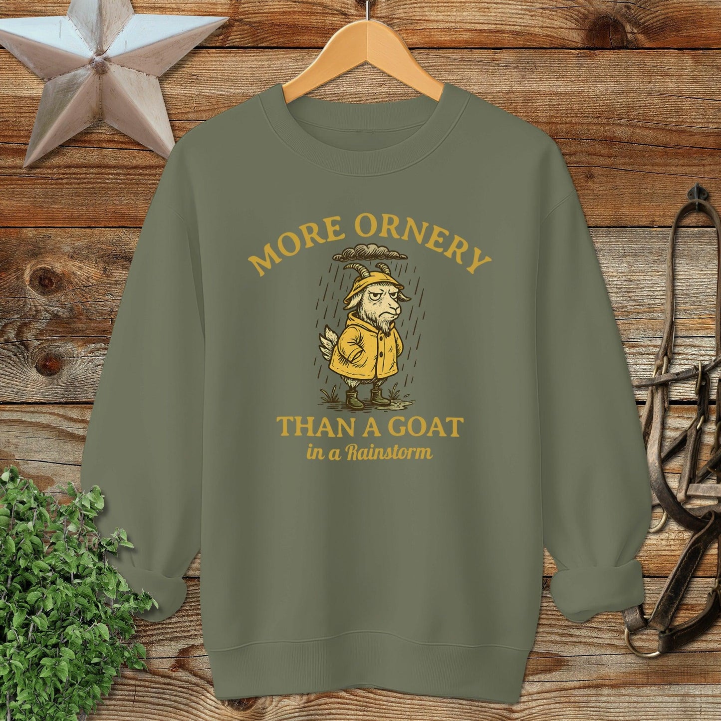 Goat in a Rainstorm Sweatshirt