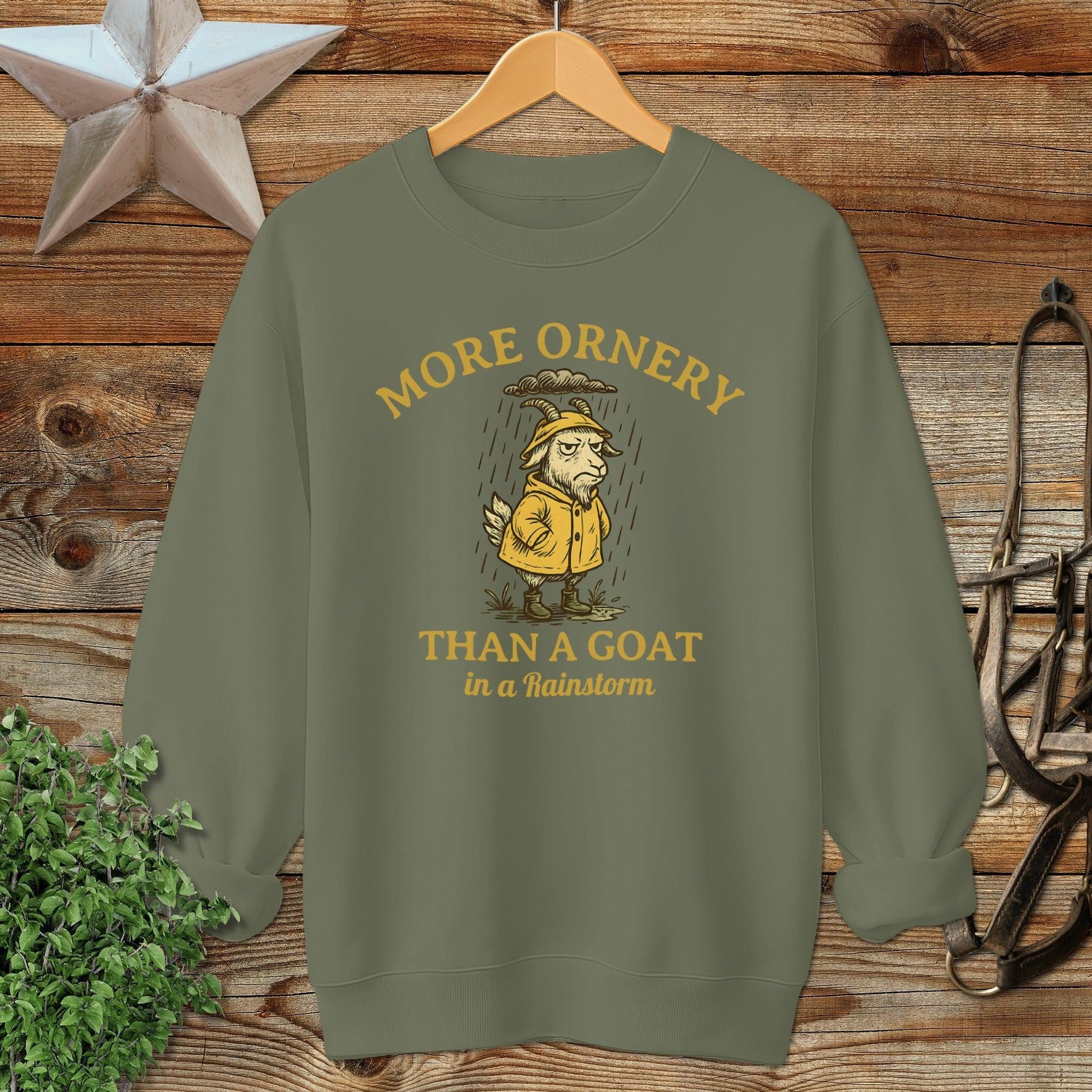 Goat in a Rainstorm Sweatshirt