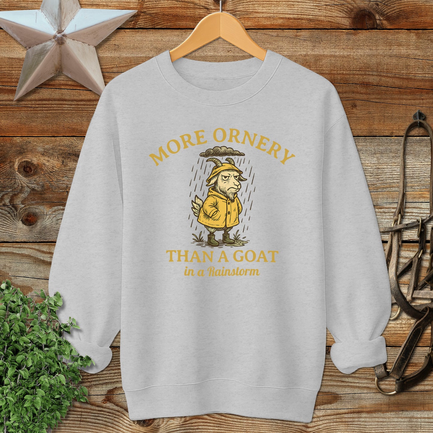 Goat in a Rainstorm Sweatshirt