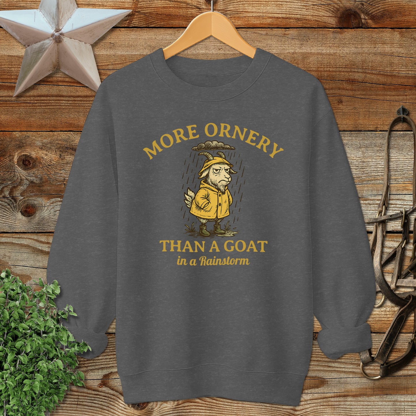 Goat in a Rainstorm Sweatshirt