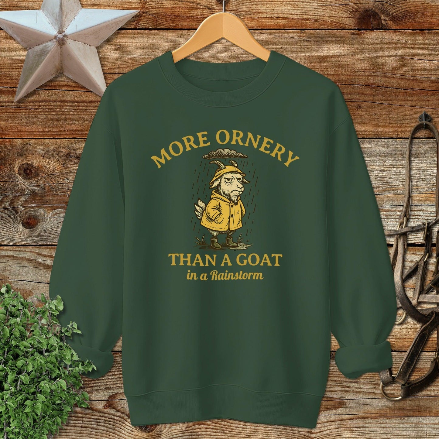 Goat in a Rainstorm Sweatshirt