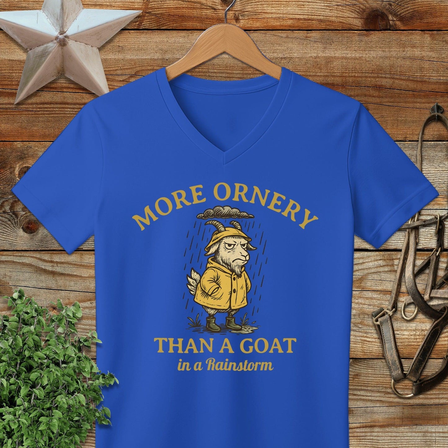 Goat in a Rainstorm V-neck