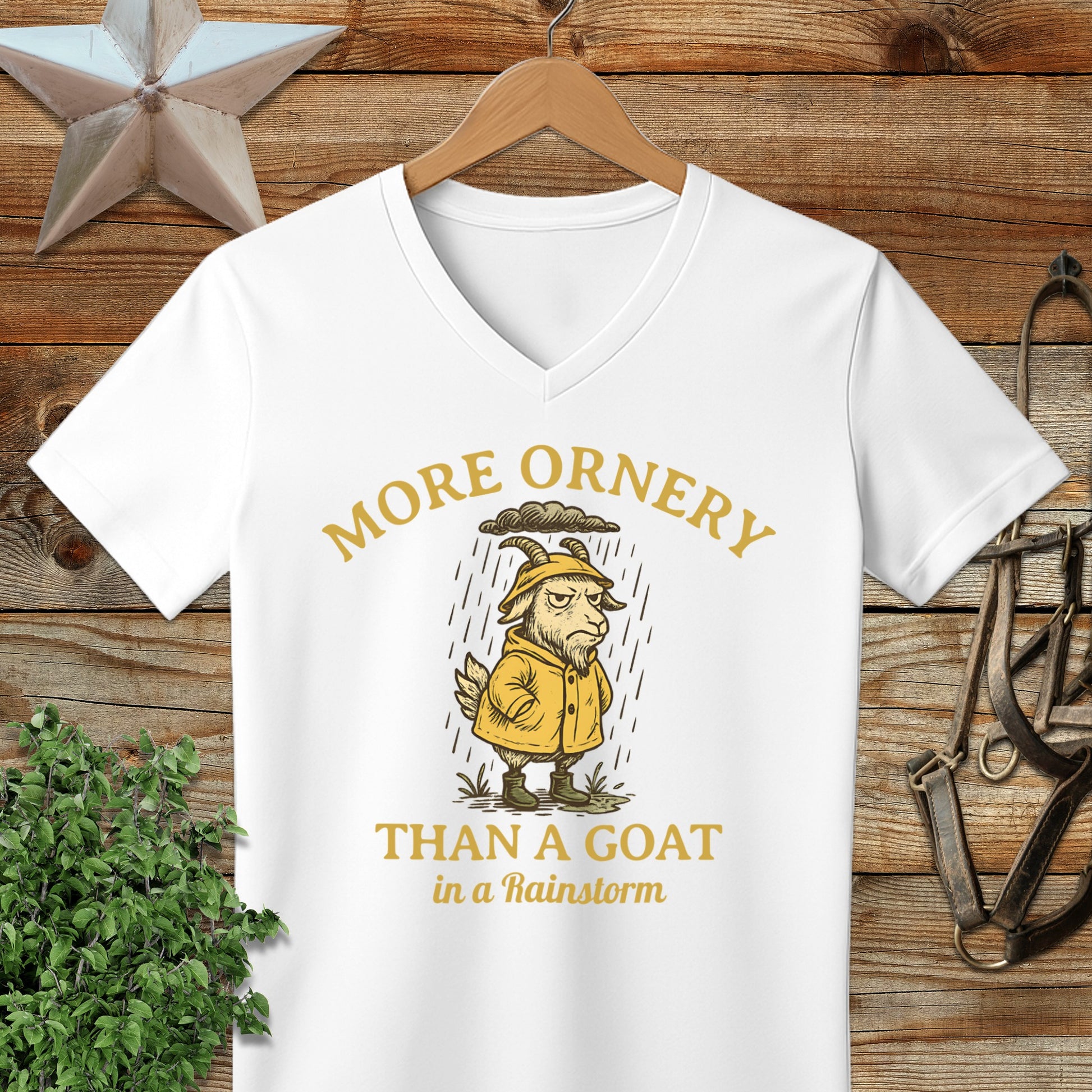 Goat in a Rainstorm V-neck