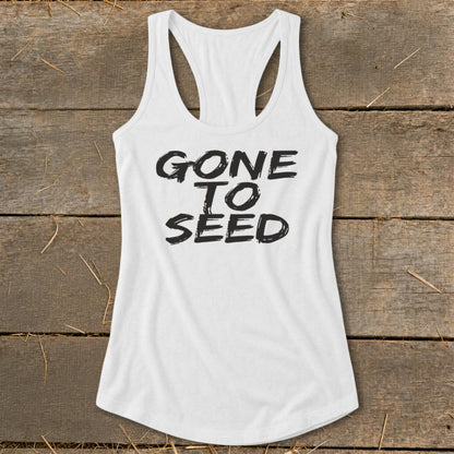 Gone to Seed Racerback Tank - Solid White