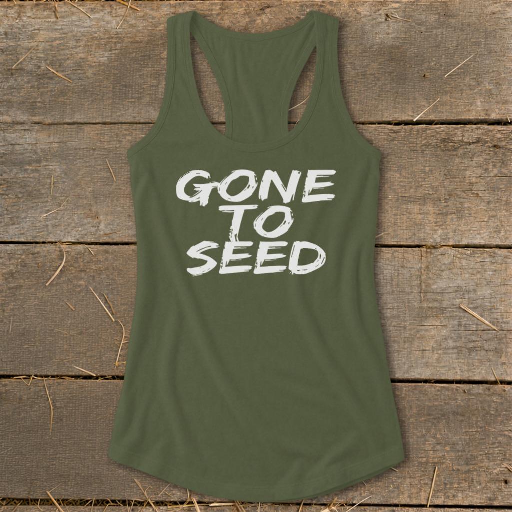 Gone to Seed Racerback Tank - Solid Military Green