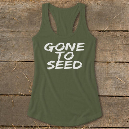Gone to Seed Racerback Tank - Solid Military Green
