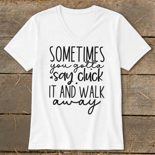 Gotta Say Cluck It V-neck - White