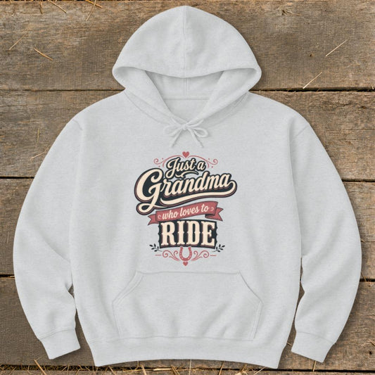 Grandma Loves To Ride Hoodie - Sport Grey