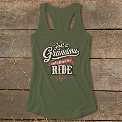 Grandma Loves To Ride Racerback Tank