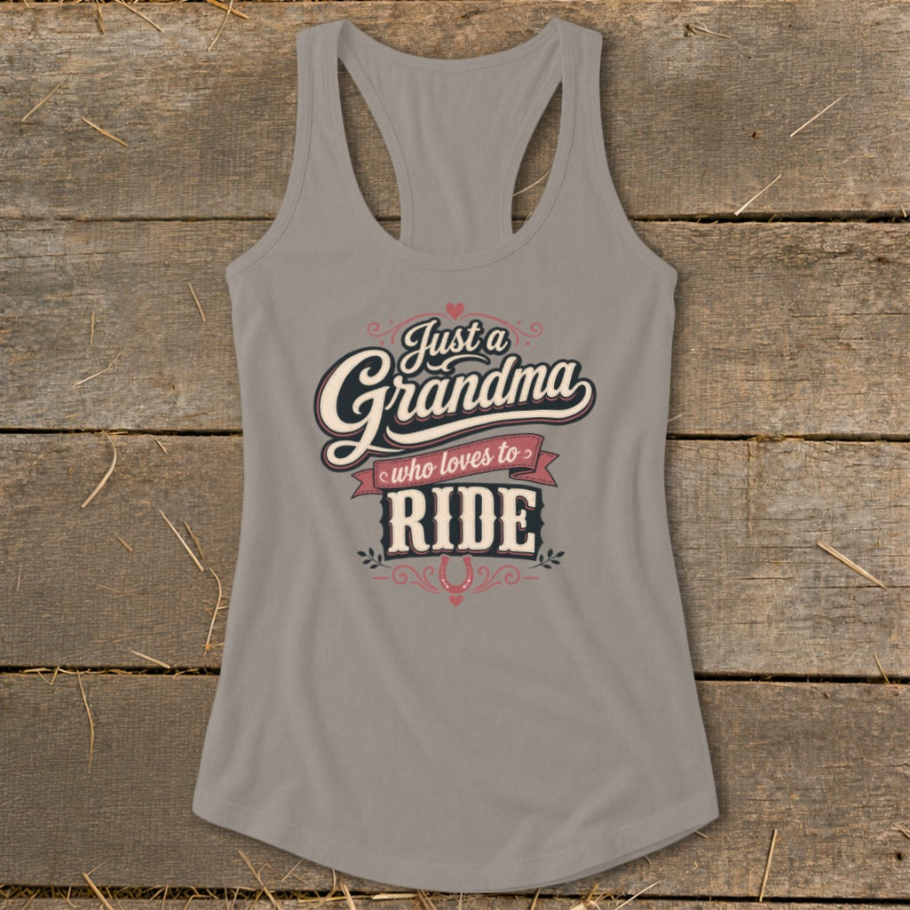 Grandma Loves To Ride Racerback Tank