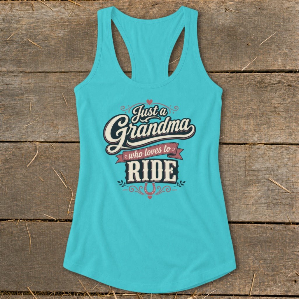 Grandma Loves To Ride Racerback Tank