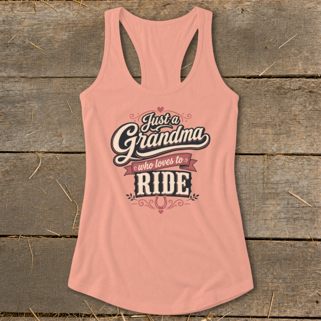 Grandma Loves To Ride Racerback Tank