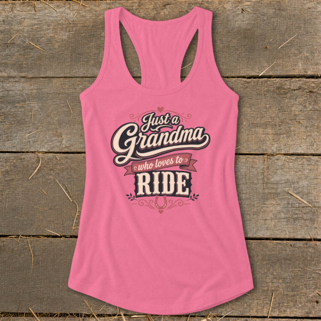 Grandma Loves To Ride Racerback Tank