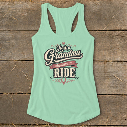 Grandma Loves To Ride Racerback Tank