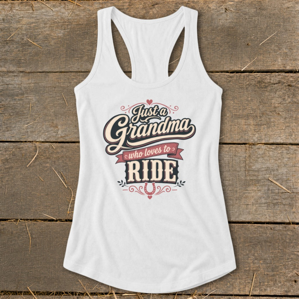 Grandma Loves To Ride Racerback Tank