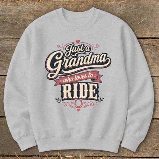 Grandma Loves To Ride Sweatshirt - Sport Grey