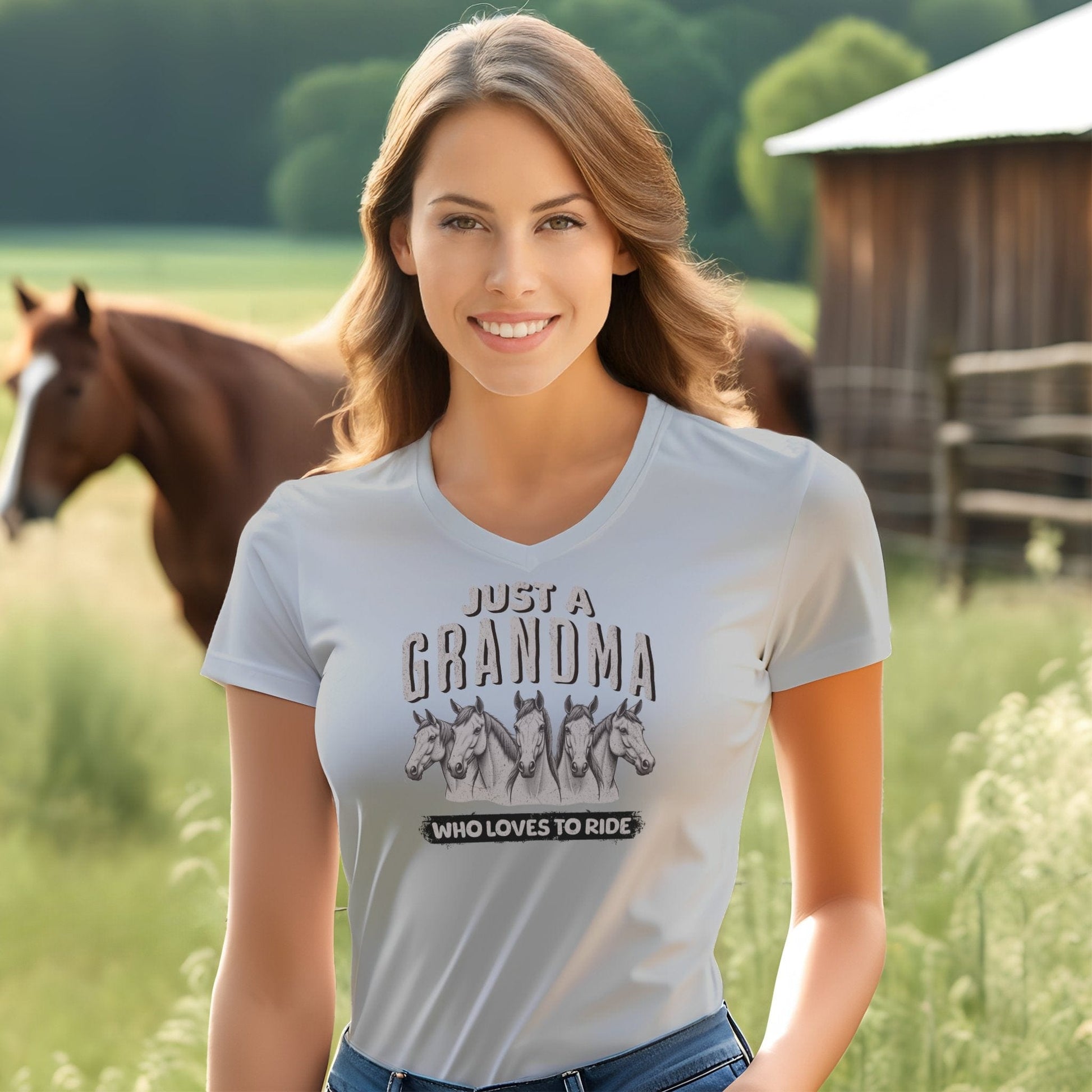 Grandma Loves To Ride V-neck