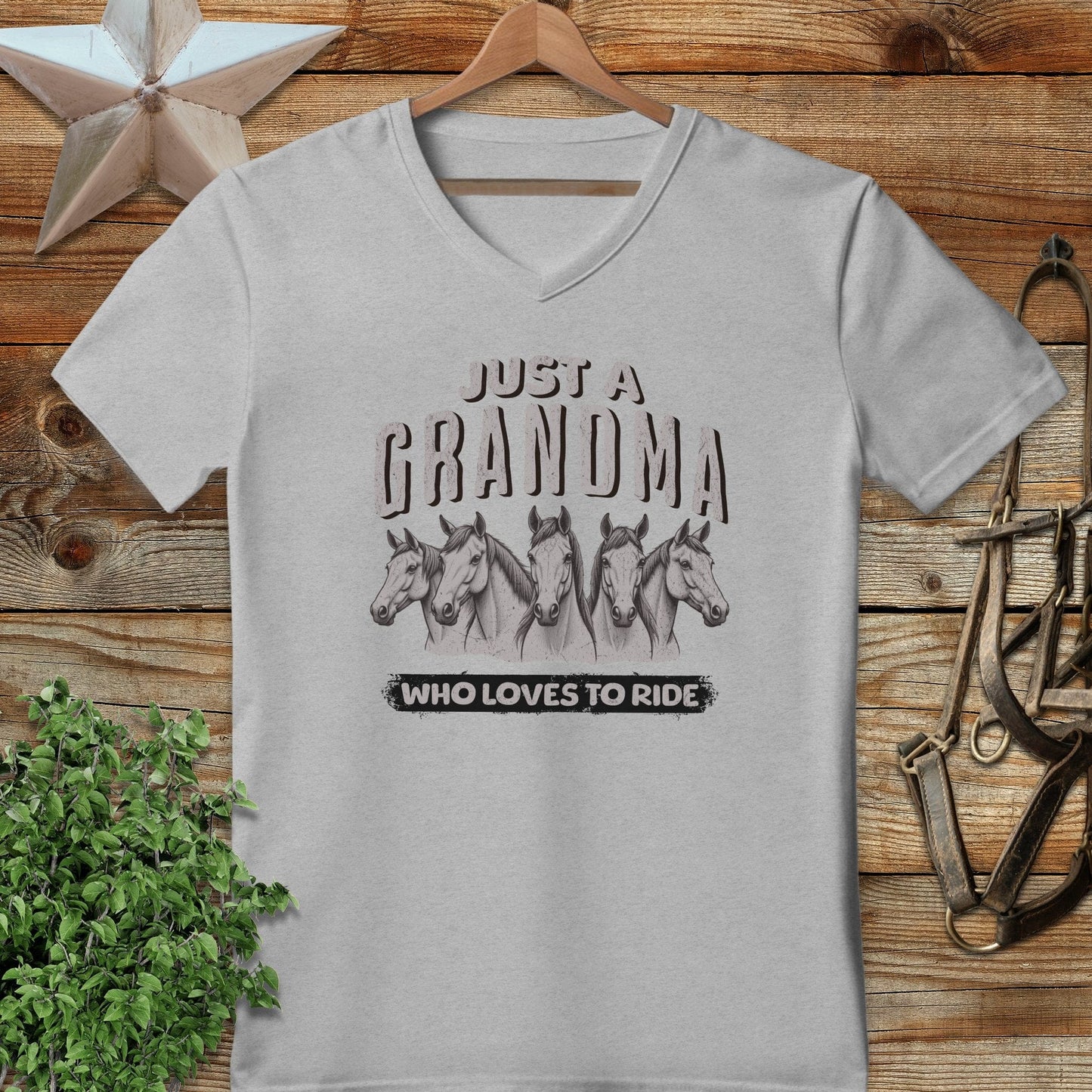 Grandma Loves To Ride V-neck