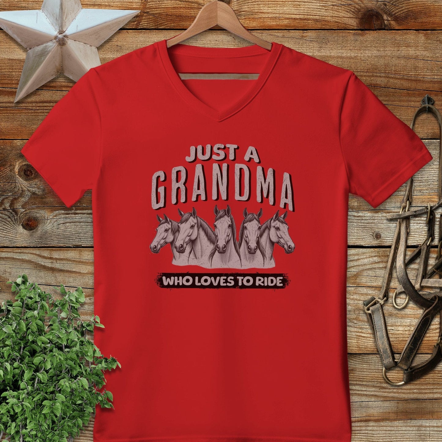 Grandma Loves To Ride V-neck
