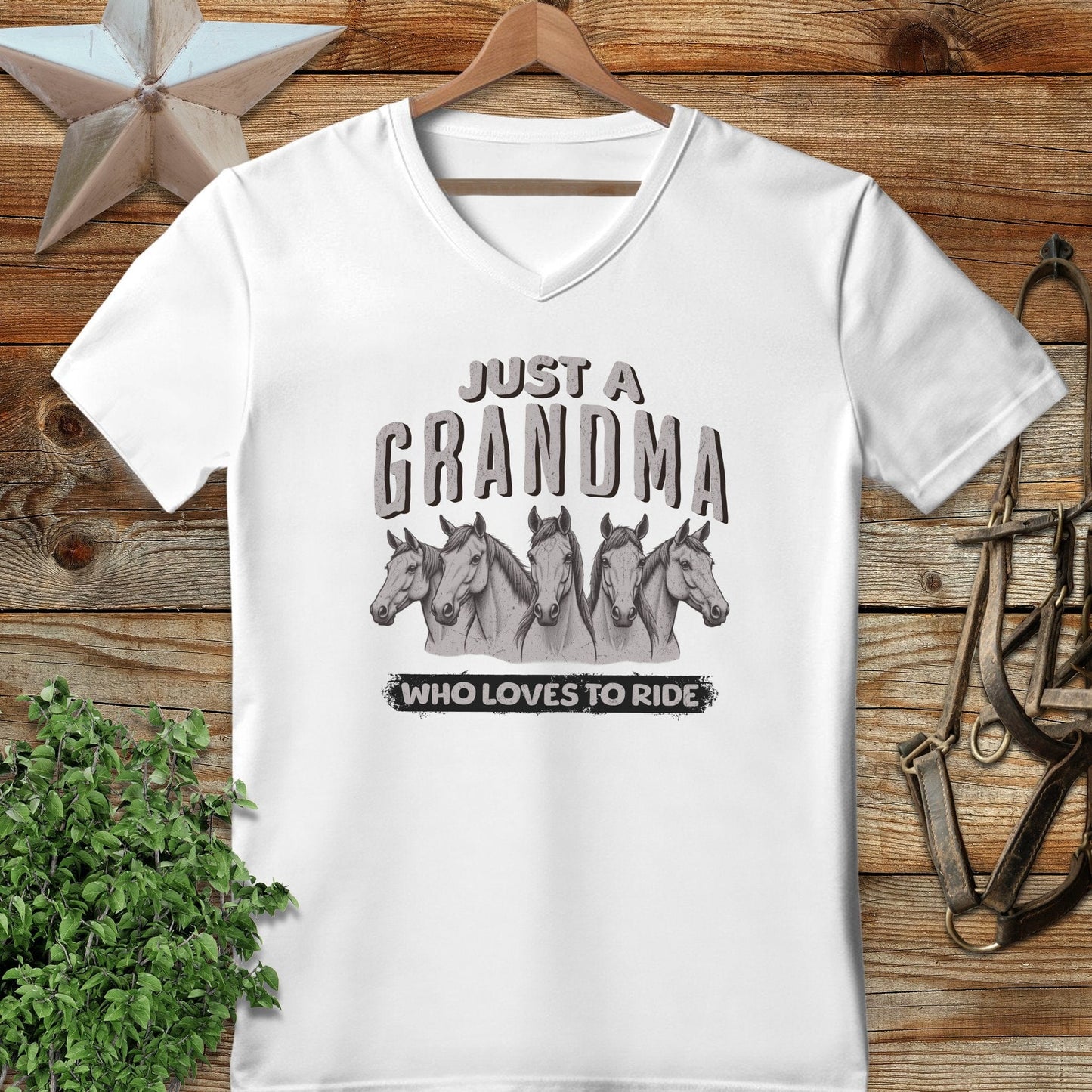 Grandma Loves To Ride V-neck