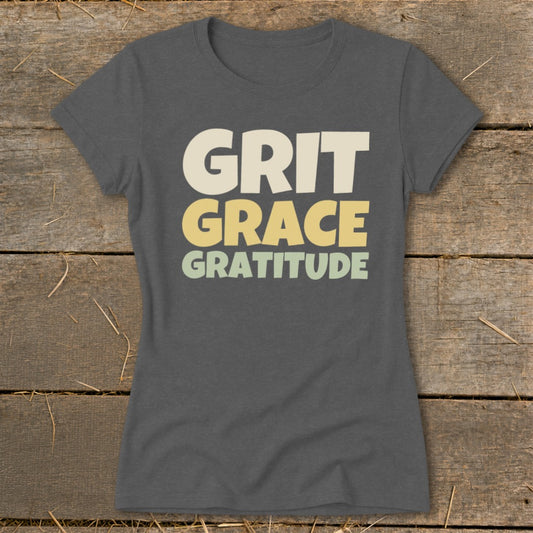 Grit Grace Gratitude Ladies Tee