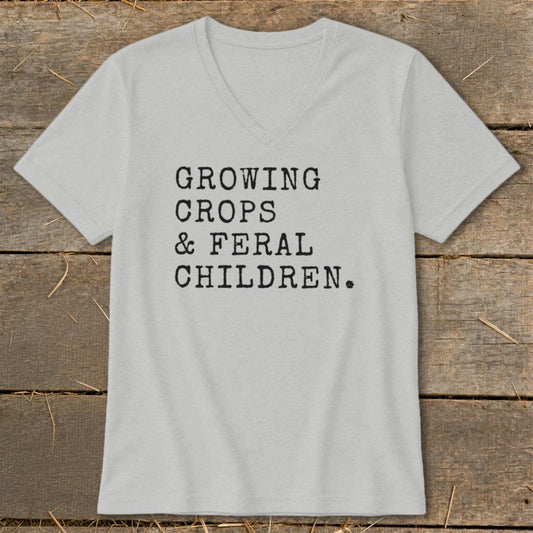 Growing Crops  Feral Children V-neck - Athletic Heather