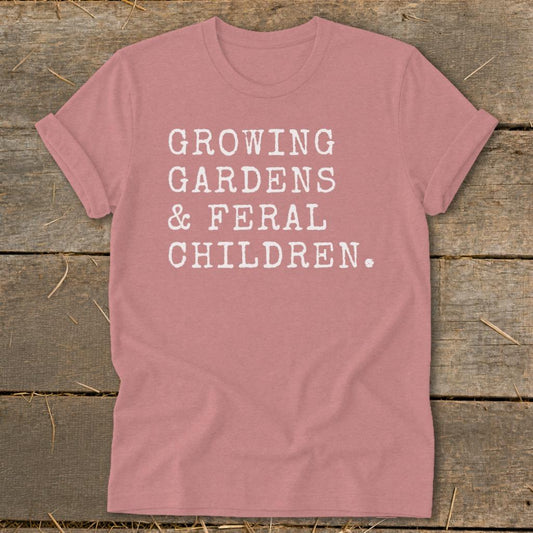 Growing Gardens  Feral Children Softstyle Tee - Heather Mauve
