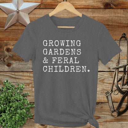 Growing Gardens & Feral Children Ladies Tee