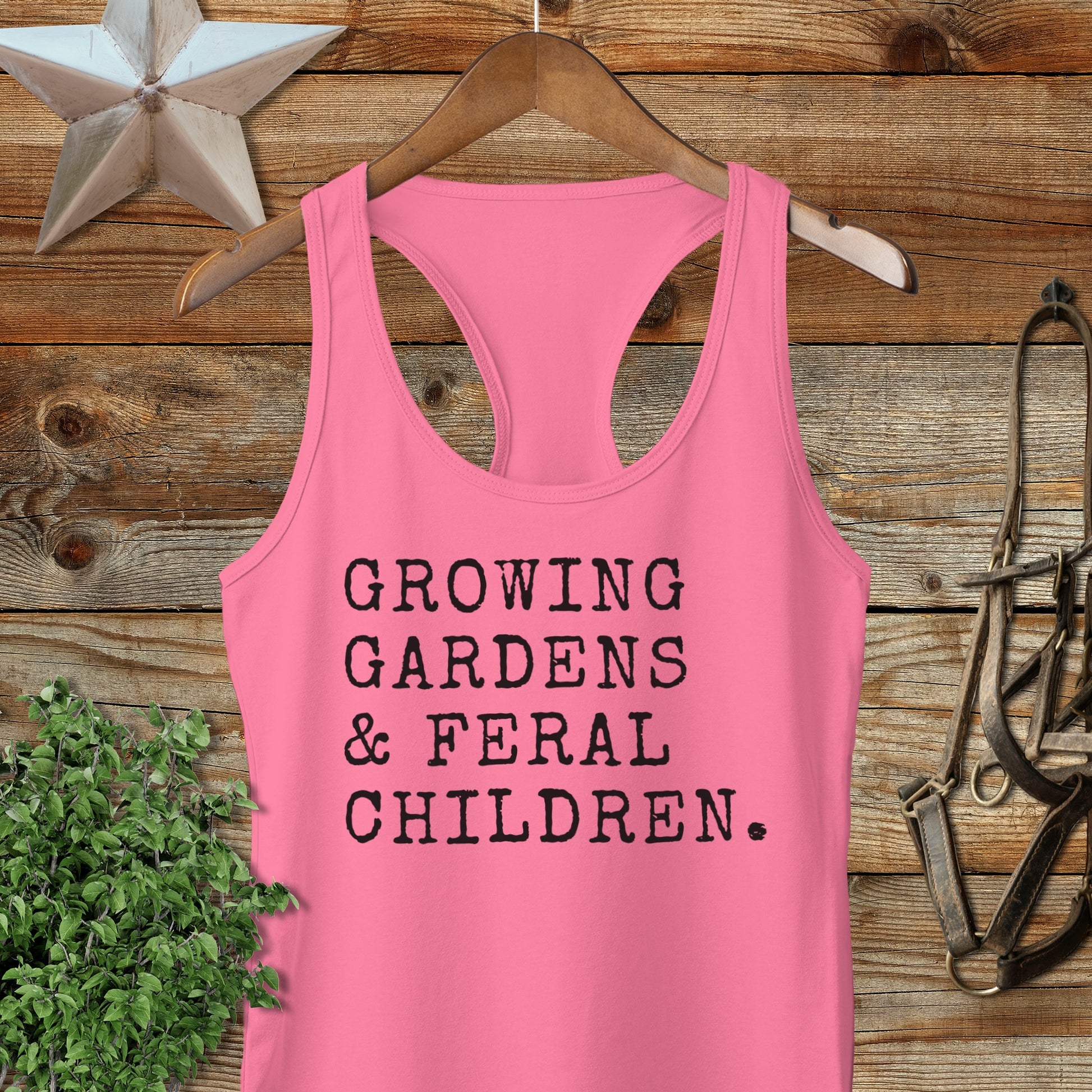 Growing Gardens & Feral Children Racerback Tank