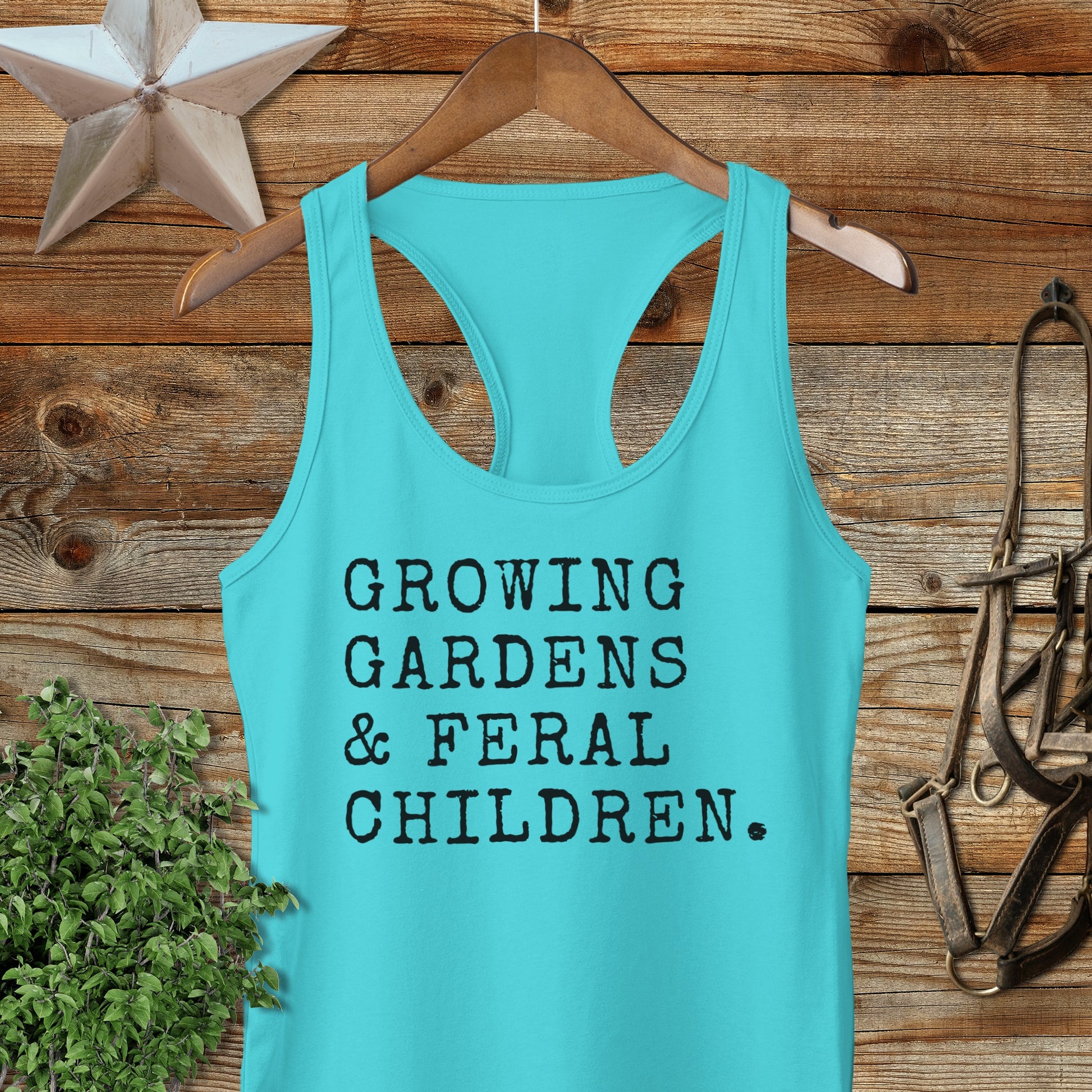 Growing Gardens & Feral Children Racerback Tank