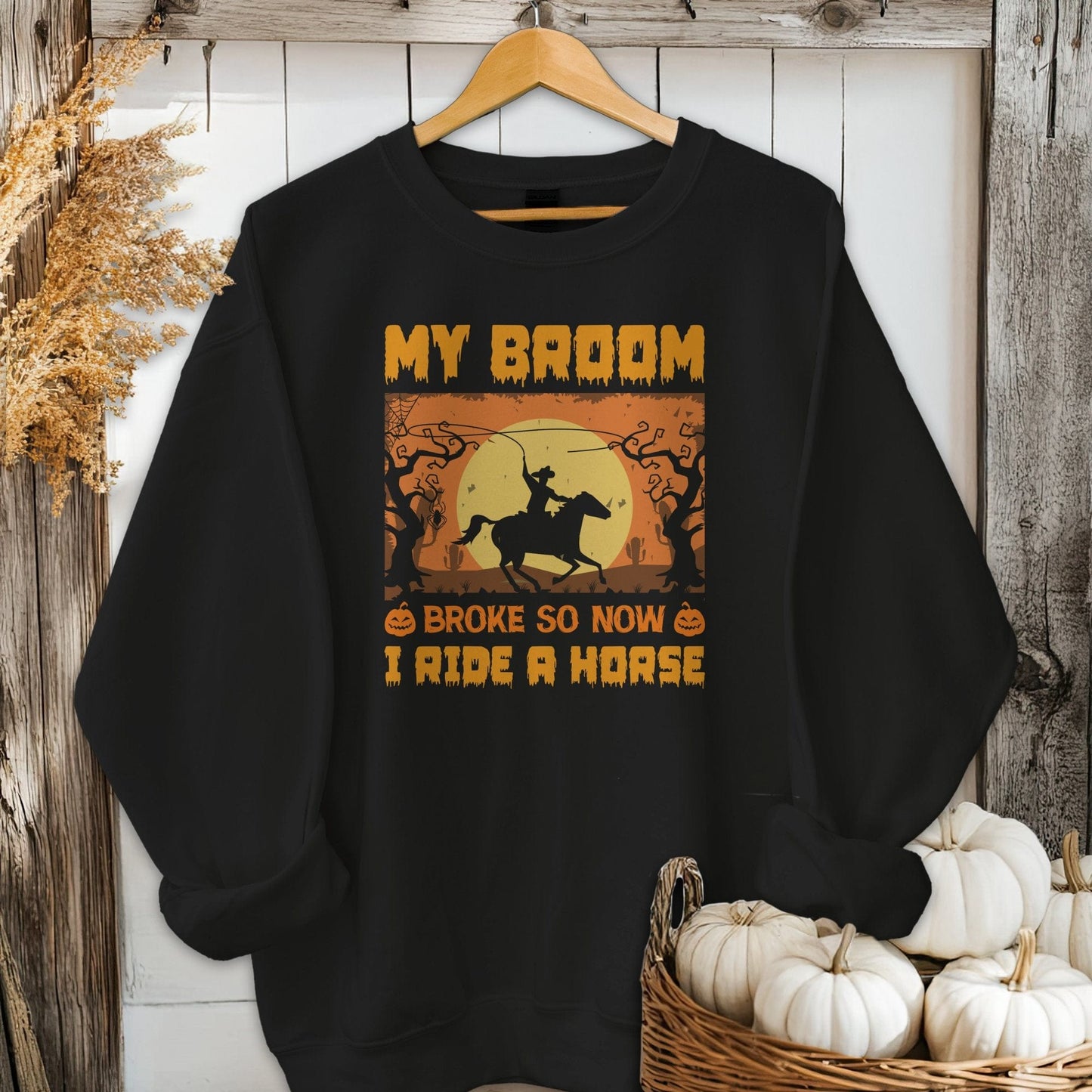 Halloween Broom Broke Now I Ride A Horse Shirt