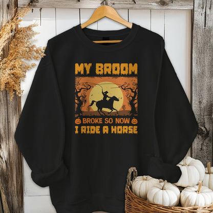 Halloween Broom Broke Now I Ride A Horse Shirt