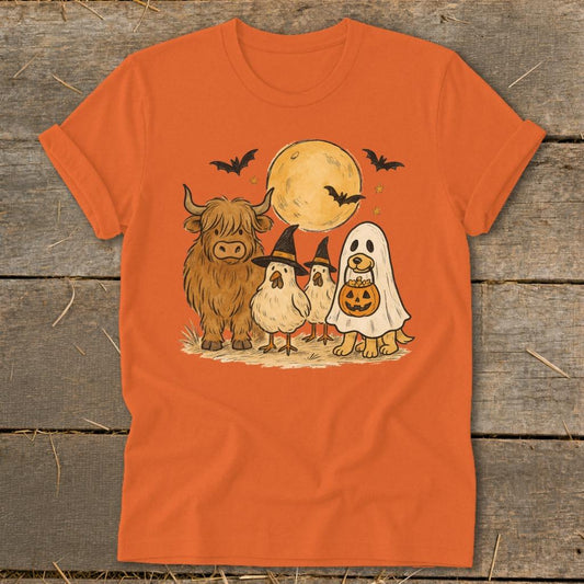 Halloween Farm Friends Softstyle Tee - Orange
