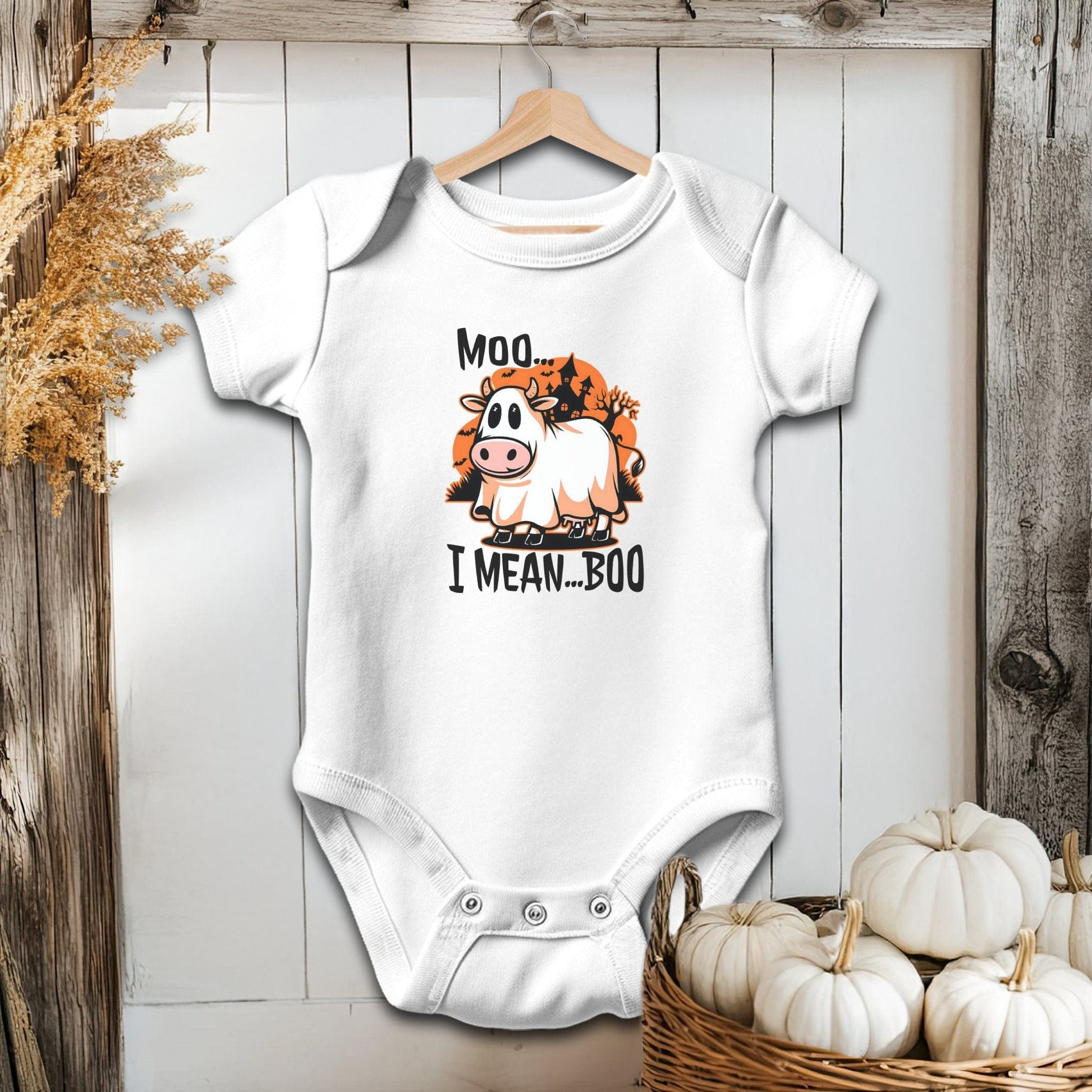 Halloween Moo I Mean Boo Cow - Baby Shirt